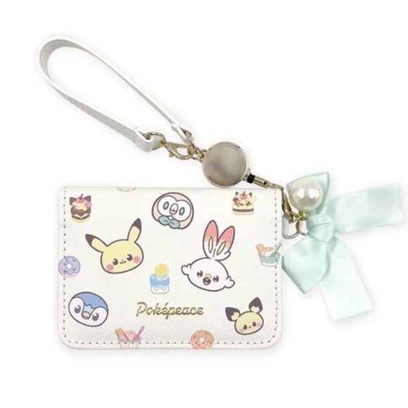 BNWT Japan Pokémon Pikachu Pichu Scorbunny Piplup wristlet Card wallet w reel - Picture 1 of 9